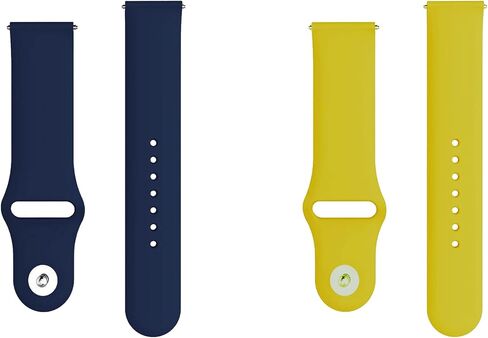 ONE ECHELON Quick Release Watch Band Compatible With Polar Unite Silicone Watch Strap with Button Lock, Pack of 2 (Blue and Yellow) in Kuwait