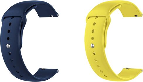 ONE ECHELON Quick Release Watch Band Compatible With Polar Unite Silicone Watch Strap with Button Lock, Pack of 2 (Blue and Yellow) in Kuwait