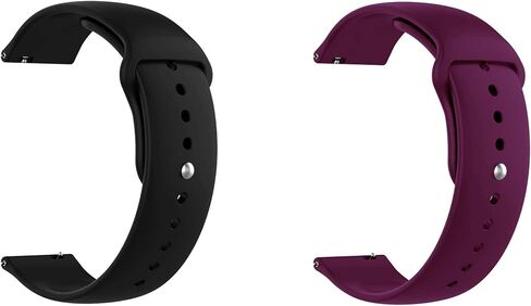 ONE ECHELON Quick Release Watch Band Compatible With Polar Unite Silicone Watch Strap with Button Lock, Pack of 2 (Black and Purple) in Kuwait