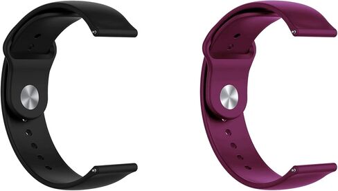 ONE ECHELON Quick Release Watch Band Compatible With Polar Unite Silicone Watch Strap with Button Lock, Pack of 2 (Black and Purple) in Kuwait