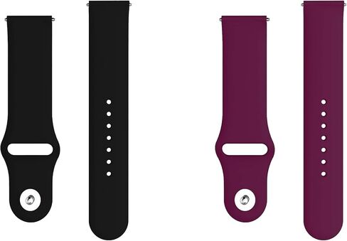 ONE ECHELON Quick Release Watch Band Compatible With Polar Unite Silicone Watch Strap with Button Lock, Pack of 2 (Black and Purple) in Kuwait