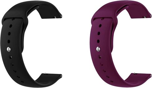 ONE ECHELON Quick Release Watch Band Compatible With Polar Unite Silicone Watch Strap with Button Lock, Pack of 2 (Black and Purple) in Kuwait