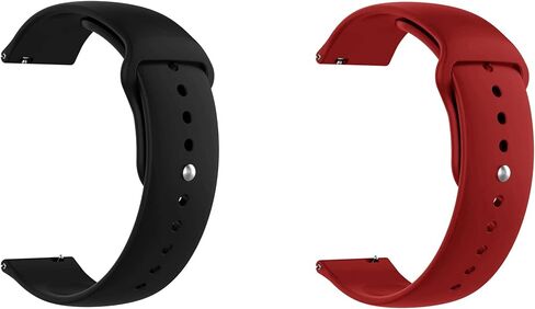 ONE ECHELON Quick Release Watch Band Compatible With Polar Pacer Silicone Watch Strap with Button Lock, Pack of 2 (Black and Red) in Kuwait