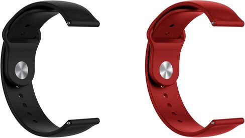 ONE ECHELON Quick Release Watch Band Compatible With Polar Pacer Silicone Watch Strap with Button Lock, Pack of 2 (Black and Red) in Kuwait