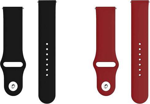 ONE ECHELON Quick Release Watch Band Compatible With Polar Pacer Silicone Watch Strap with Button Lock, Pack of 2 (Black and Red) in Kuwait
