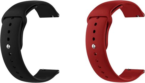 ONE ECHELON Quick Release Watch Band Compatible With Polar Pacer Silicone Watch Strap with Button Lock, Pack of 2 (Black and Red) in Kuwait