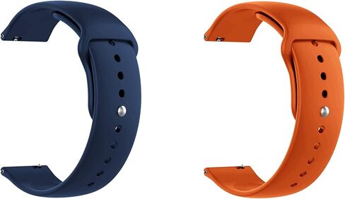 ONE ECHELON Quick Release Watch Band Compatible With Lotus Men's Digital 50039/1 Silicone Watch Strap with Button Lock, Pack of 2 (Blue and Orange) in Kuwait