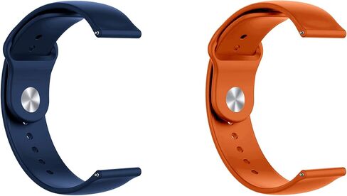 ONE ECHELON Quick Release Watch Band Compatible With Lotus Men's Digital 50039/1 Silicone Watch Strap with Button Lock, Pack of 2 (Blue and Orange) in Kuwait