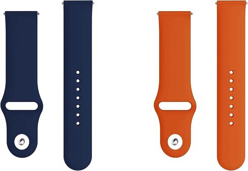 ONE ECHELON Quick Release Watch Band Compatible With Lotus Men's Digital 50039/1 Silicone Watch Strap with Button Lock, Pack of 2 (Blue and Orange) in Kuwait