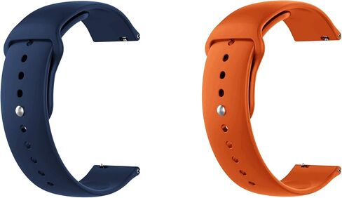 ONE ECHELON Quick Release Watch Band Compatible With Lotus Men's Digital 50039/1 Silicone Watch Strap with Button Lock, Pack of 2 (Blue and Orange) in Kuwait