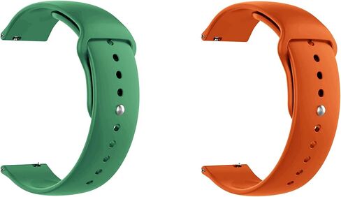 ONE ECHELON Quick Release Watch Band Compatible With Polar Ignite 2 Silicone Watch Strap with Button Lock, Pack of 2 (Green and Orange) in Kuwait