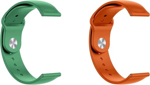 ONE ECHELON Quick Release Watch Band Compatible With Polar Ignite 2 Silicone Watch Strap with Button Lock, Pack of 2 (Green and Orange) in Kuwait