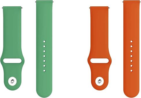 ONE ECHELON Quick Release Watch Band Compatible With Polar Ignite 2 Silicone Watch Strap with Button Lock, Pack of 2 (Green and Orange) in Kuwait