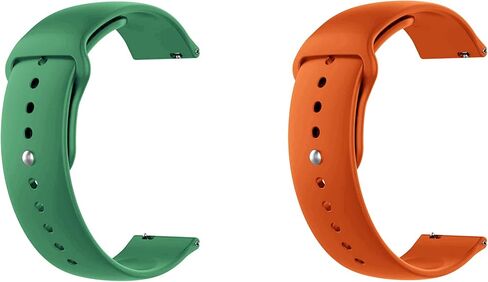 ONE ECHELON Quick Release Watch Band Compatible With Polar Ignite 2 Silicone Watch Strap with Button Lock, Pack of 2 (Green and Orange) in Kuwait