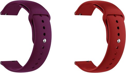 ONE ECHELON Quick Release Watch Band Compatible With Lotus Men's Digital 50039/1 Silicone Watch Strap with Button Lock, Pack of 2 (Purple and Red) in Kuwait