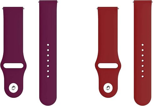 ONE ECHELON Quick Release Watch Band Compatible With Lotus Men's Digital 50039/1 Silicone Watch Strap with Button Lock, Pack of 2 (Purple and Red) in Kuwait