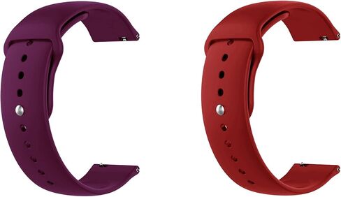 ONE ECHELON Quick Release Watch Band Compatible With Lotus Men's Digital 50039/1 Silicone Watch Strap with Button Lock, Pack of 2 (Purple and Red) in Kuwait