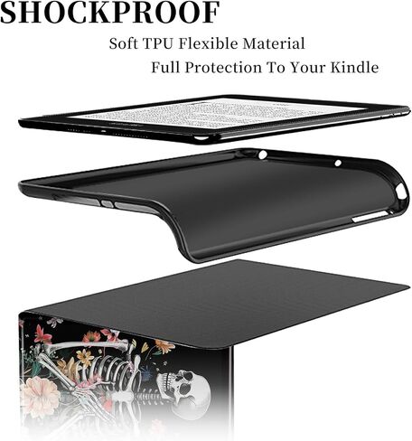 Case for All-New 6" Kindle (11th Generation 2022 Release), Slim PU Leather Cover with Auto Wake/Sleep for 6 inch Basic Kindle 2022 Release, Aesthetic Butterfly Moon in Kuwait