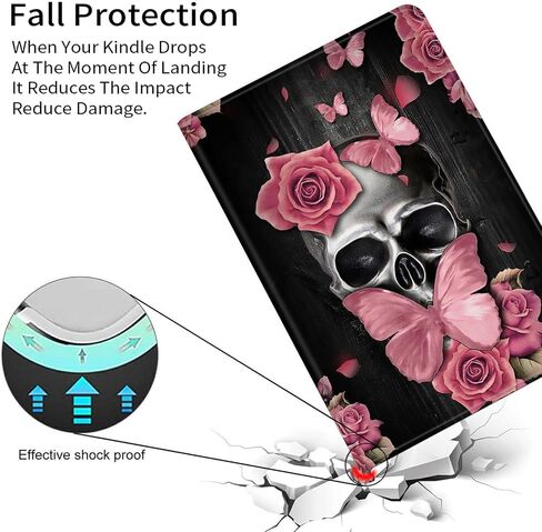 Case for All-New 6" Kindle (11th Generation 2022 Release), Slim PU Leather Cover with Auto Wake/Sleep for 6 inch Basic Kindle 2022 Release, Aesthetic Butterfly Moon in Kuwait