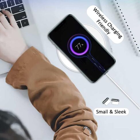 USB C Dust Plug, Type C Dust Cover Charging Port Cap 4 PCS with Cleaning Brush Black, Compatible with iPhone 17 16 15 Pro Max Plus Samsung S25 S24 Ultra, Anti Lost Phone Accessory Protector in Kuwait