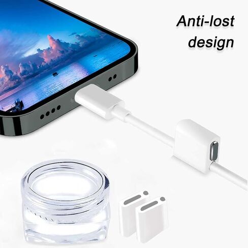 USB C Dust Plug, Type C Dust Cover Charging Port Cap 4 PCS with Cleaning Brush Black, Compatible with iPhone 17 16 15 Pro Max Plus Samsung S25 S24 Ultra, Anti Lost Phone Accessory Protector in Kuwait