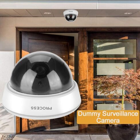 Dummy Security Camera, Fake Dome Shaped Home Security Surveillance Camera with Simulated IR Flashing Red Lights - Indoor And Outdoor Use, For Homes & Business in Saudi Arabia
