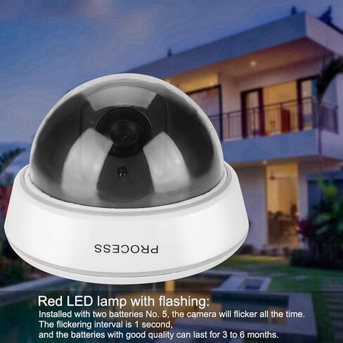 Dummy Security Camera, Fake Dome Shaped Home Security Surveillance Camera with Simulated IR Flashing Red Lights - Indoor And Outdoor Use, For Homes & Business in Saudi Arabia