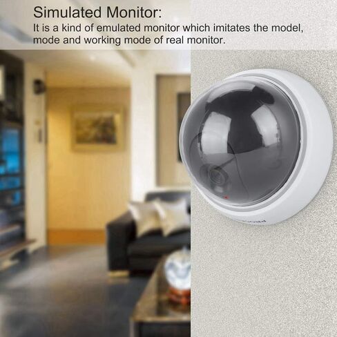 Dummy Security Camera, Fake Dome Shaped Home Security Surveillance Camera with Simulated IR Flashing Red Lights - Indoor And Outdoor Use, For Homes & Business in Saudi Arabia