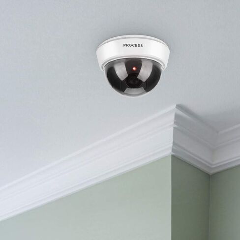 Dummy Security Camera, Fake Dome Shaped Home Security Surveillance Camera with Simulated IR Flashing Red Lights - Indoor And Outdoor Use, For Homes & Business in Saudi Arabia
