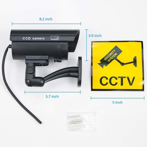 كاميرا Fuers وهمية، TL-2600 مقاومة للماء للاستخدام الخارجي/الداخلي، كاميرا مراقبة محاكاة رصاصة مع ضوء LED وامض، أسود in Kuwait