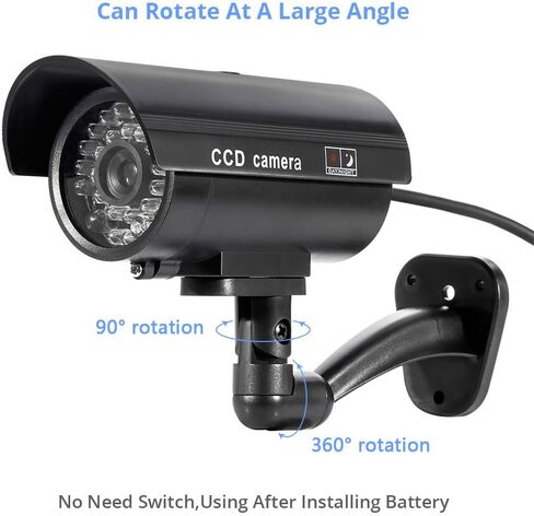كاميرا Fuers وهمية، TL-2600 مقاومة للماء للاستخدام الخارجي/الداخلي، كاميرا مراقبة محاكاة رصاصة مع ضوء LED وامض، أسود in Kuwait