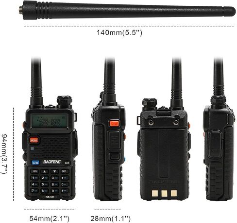 BAOFENG GT-5R Dual Band Ham Radio Handheld, FCC-Compliant Version of UV-5R | UHF VHF Walkie Talkie for Adults, Clean Spurious Emission, with 1800mAh Battery, Earpiece, 128CH, VOX, FM, CHIRP Compatible in Saudi Arabia