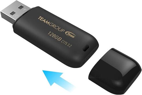 TEAMGROUP C175 128GB 2 Pack USB 3.2 Gen 1 (USB 3.1/3.0) قراءة محرك فلاش الإبهام بسرعة 100 ميجابايت/ثانية، شريحة ذاكرة تخزين البيانات الخارجية متوافقة مع الكمبيوتر/الكمبيوتر المحمول أسود غير لامع TC1753128GB22 in Kuwait