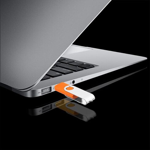 EASTBULL 5 Pack of 4GB USB 2.0 Flash Drives with 5 USB-C Adapters and Keychains, High Speed USB Drives 360 Rotatable Swivel Thumb Drives 4GB (5Pcs, Black) in Kuwait