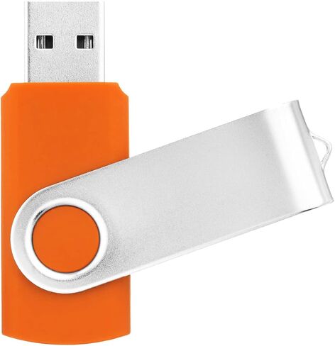 EASTBULL 5 Pack of 4GB USB 2.0 Flash Drives with 5 USB-C Adapters and Keychains, High Speed USB Drives 360 Rotatable Swivel Thumb Drives 4GB (5Pcs, Black) in Kuwait