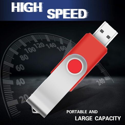 EASTBULL 5 عبوات من محركات أقراص USB 2.0 بسعة 4 جيجابايت مع 5 محولات USB-C وسلاسل مفاتيح، محركات أقراص USB عالية السرعة 360 محرك إبهام دوار قابل للدوران 4 جيجابايت (5 قطع، أسود) in Kuwait