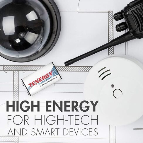 Tenergy TN141 2 Bay 9V Smart Charger with 2 Pack of Premium 9V NiMH 250mAh Rechargeable Batteries in Kuwait