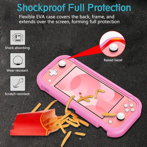 Fintie Case for Nintendo Switch Lite 2019 - Kids Friendly [Ultralight] [Shockproof] Anti-Scratch Protective Cover w/Ergonomic Grip Comfortable Grip Case for Switch Lite Console, Living Coral in Saudi Arabia