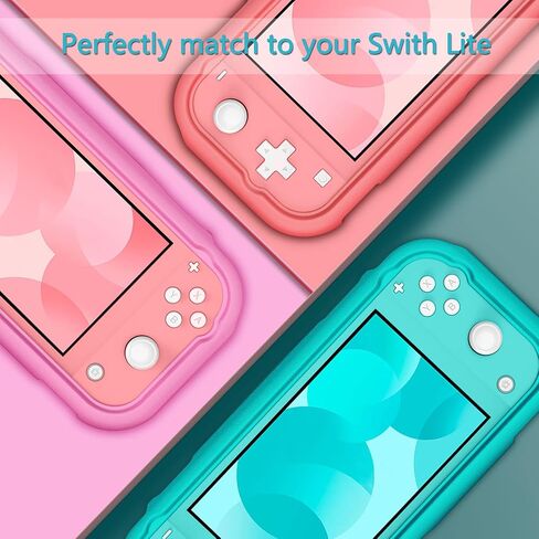 Fintie Case for Nintendo Switch Lite 2019 - Kids Friendly [Ultralight] [Shockproof] Anti-Scratch Protective Cover w/Ergonomic Grip Comfortable Grip Case for Switch Lite Console, Living Coral in Saudi Arabia