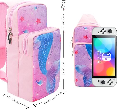 حقيبة سفر HYPERCASE متوافقة مع Nintendo Switch/OLED/Lite، ملحقات تخزين حقيبة الظهر ذات سعة كبيرة، حقيبة كتف من النايلون المقاوم للماء من Sailor Moon وغطاءين لطيفين للإبهام in Kuwait
