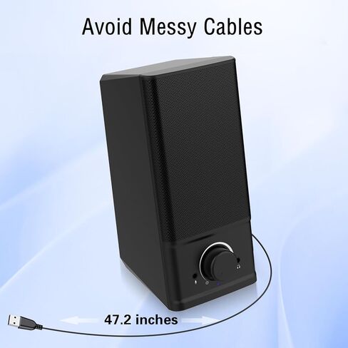 LENRUE[Single Computer Speaker for Laptop Desktop,USB-Powered PC Speaker with Crystal Clear Sound,Support Connecting 3.5mm Microphone and Headphone，One line for Power and Audio(A4/Lightblack) in Kuwait