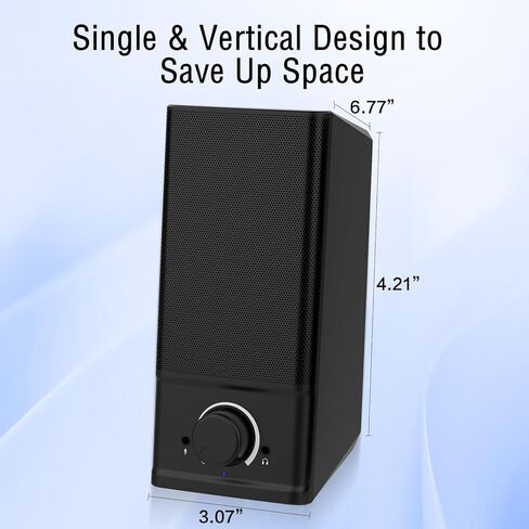 LENRUE[Single Computer Speaker for Laptop Desktop,USB-Powered PC Speaker with Crystal Clear Sound,Support Connecting 3.5mm Microphone and Headphone，One line for Power and Audio(A4/Lightblack) in Kuwait