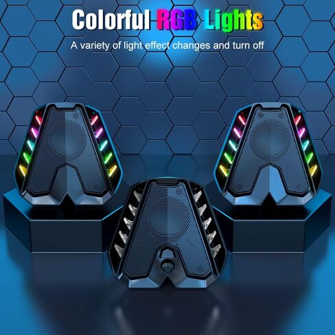 WolfLawS GS04 Computer Speakers,RGB PC Wired Speakers with Subwoofer, USB-Powered Computer Speakers for Desktop with Bass Diaphragms Stereo, Small Gaming Speakers for PC Computer Laptop Mini Monitor in Kuwait