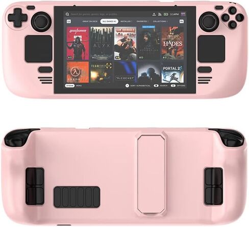 Protective Cover Case for Steam Deck,Game Console Accessories,Gaming Handheld Controller Hard Shell with Stand,Drop Protection Grip Case (Red) in Saudi Arabia