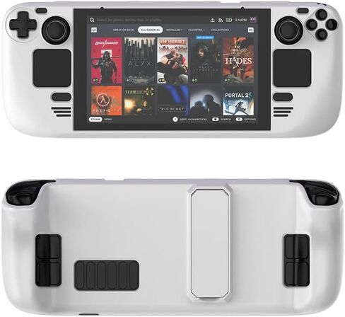 Protective Cover Case for Steam Deck,Game Console Accessories,Gaming Handheld Controller Hard Shell with Stand,Drop Protection Grip Case (Red) in Saudi Arabia