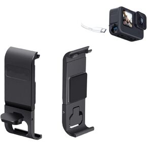 ARNARKOK غطاء بطارية من سبائك الألومنيوم استبدال الباب الجانبي ل GoPro HERO10/HERO9 أسود، غطاء بطارية قابل للإزالة in Kuwait