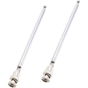 2pcs Radio Scanner Antenna 20-1300MHz 7 Section Telescopic BNC CB Antenna Silver Tone Stainless Steel Antenna in Saudi Arabia