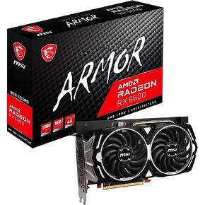 MSI Gaming AMD Radeon RX 6600 8GB GDDR6 128-bit HDMI/DP 2491 MHz Boost Clock FreeSync DirectX 12 VR Ready Graphics Card (RX 6600 Armor 8G V1) in Saudi Arabia