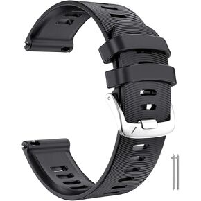 سوار بديل متوافق مع ساعة جارمين من ابيلتا، سوار بديل 20 ملم لساعة جارمين فوررنر 245 باند وفوررنر 55 وجالكسي ووتش 5 برو (اسود), بدون أحجار كريمة in Kuwait