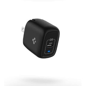 شاحن Spigen USB C، [GaN Fast] محول طاقة USB-C بقدرة 20 وات من النوع C لهاتف Pixel 7a iPhone 14 13 Plus Pro Max iPhone SE 2022 13 12 Mini MagSafe لشاحن iPhone السريع شاحن جداري قابل للطي PD شحن